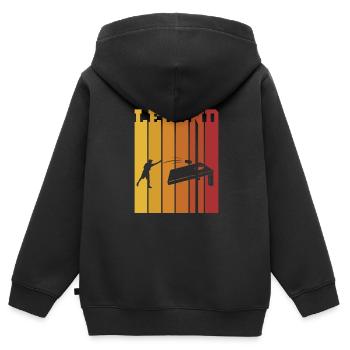 Cornhole Beanbag Sackloch Geschenk - Kinder Premium Organic Zip Hoodie - Schwarz - Hinten - AI Model Kid Male (0cm)