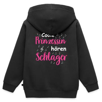 Schlager Tshirt Femme Schlager Party Costume Party - Sweat Premium à capuche zippé enfant bio - noir - Dos - AI Model Kid Male (0cm)