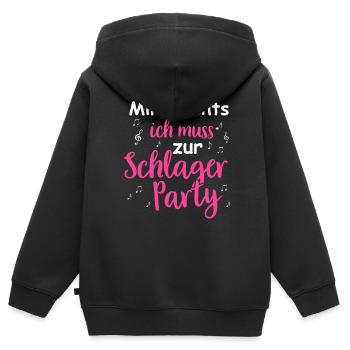 Schlager Tshirt Femme Schlager Party Costume Party - Sweat Premium à capuche zippé enfant bio - noir - Dos - AI Model Kid Male (0cm)