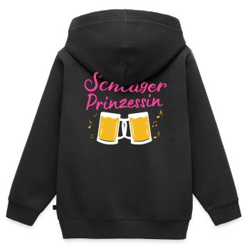 T-shirt Schlager Femme Schlager Party Costume Party - Sweat Premium à capuche zippé enfant bio - noir - Dos - AI Model Kid Male (0cm)