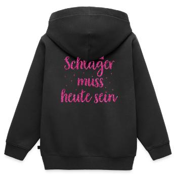 T-shirt Schlager Femme Schlager Party Costume Party - Sweat Premium à capuche zippé enfant bio - noir - Dos - AI Model Kid Male (0cm)