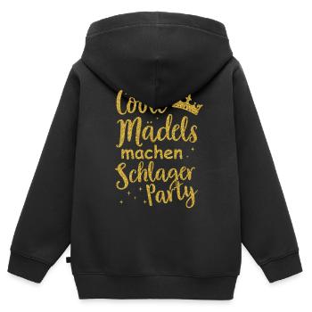 T-shirt Schlager Femme Schlager Party Costume Party - Sweat Premium à capuche zippé enfant bio - noir - Dos - AI Model Kid Male (0cm)