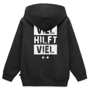 Gym Tshirt Lustig Fitness Workout Fitnessstudio - Kinder Premium Organic Zip Hoodie - Schwarz - Hinten - AI Model Kid Male (0cm)