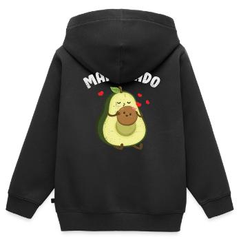 Avocado - Kids Premium Organic Zip-up Hoodie - black - Back - AI Model Kid Male (0cm)