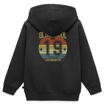 January 2019 - Birthday in January Oldschool - Kids Premium Organic Zip-up Hoodie - black - Back - AI Model Kid Male (0cm)