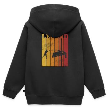 Cornhole - Kinder Premium Organic Zip Hoodie - Schwarz - Hinten - AI Model Kid Male (0cm)