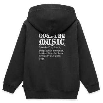 Pays - Sweat Premium à capuche zippé enfant bio - noir - Dos - AI Model Kid Male (0cm)