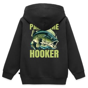 Part Time Hook - Kids Premium Organic Zip-up Hoodie - black - Back - AI Model Kid Male (0cm)