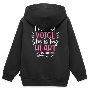Autisme - Sweat Premium à capuche zippé enfant bio - noir - Dos - AI Model Kid Male (0cm)