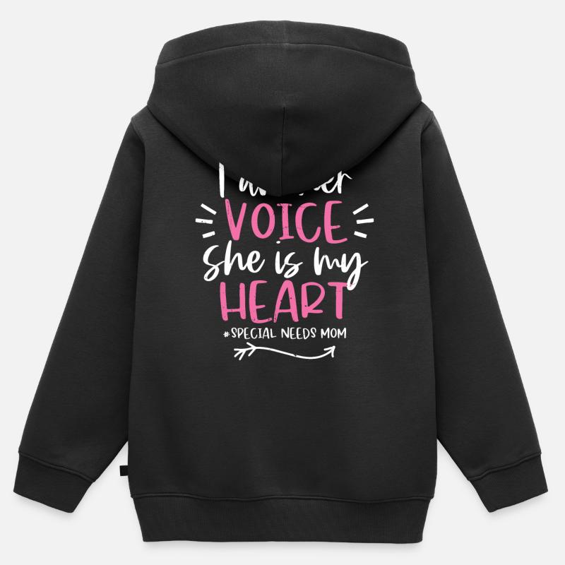 Autisme - Sweat Premium à capuche zippé enfant bio - noir