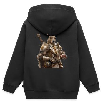 Kängeru Ritter Mittelalter - Kinder Premium Organic Zip Hoodie - Schwarz - Hinten - AI Model Kid Male (0cm)