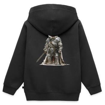 Polar Bär Ritter Mittelalter - Kinder Premium Organic Zip Hoodie - Schwarz - Hinten - AI Model Kid Male (0cm)