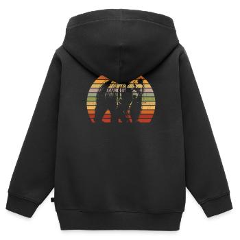 Grizzlybär Braunbär - Kinder Premium Organic Zip Hoodie - Schwarz - Hinten - AI Model Kid Male (0cm)