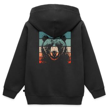 Grizzly Bear Brown Bear - Kids Premium Organic Zip-up Hoodie - black - Back - AI Model Kid Male (0cm)