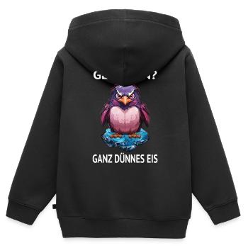 Gendern Gender Gendersternchen Ganz Dünnes Eis - Kinder Premium Organic Zip Hoodie - Schwarz - Hinten - AI Model Kid Male (0cm)