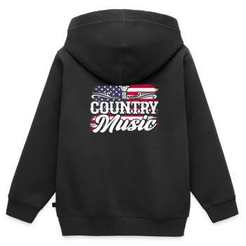 Country Music Countrymusic Geschenk - Kinder Premium Organic Zip Hoodie - Schwarz - Hinten - AI Model Kid Male (0cm)