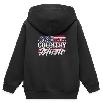 Pays - Sweat Premium à capuche zippé enfant bio - noir - Dos - AI Model Kid Male (0cm)