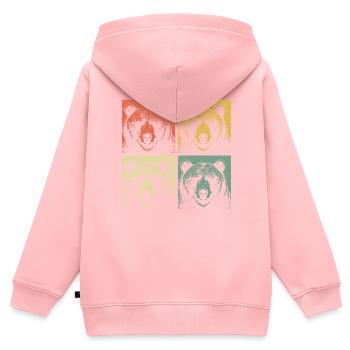 Grizzly Bear Brown Bear - Kids Premium Organic Zip-up Hoodie - rose - Back - AI Model Kid Female (0cm)