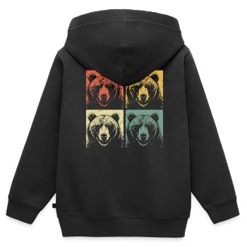 Grizzlybär Braunbär - Kinder Premium Organic Zip Hoodie - Schwarz - Hinten - AI Model Kid Male (0cm)