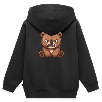 Grizzlybär Braunbär - Kinder Premium Organic Zip Hoodie - Schwarz - Hinten - AI Model Kid Male (0cm)