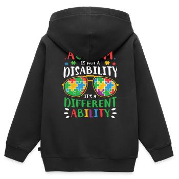 Autismus Awareness Day Autist Geschenk - Kinder Premium Organic Zip Hoodie - Schwarz - Hinten - AI Model Kid Male (0cm)