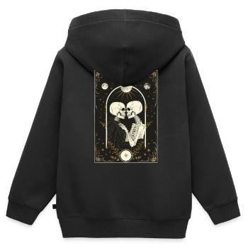 Le Tarot des Amoureux - Sweat Premium à capuche zippé enfant bio - noir - Dos - AI Model Kid Male (0cm)