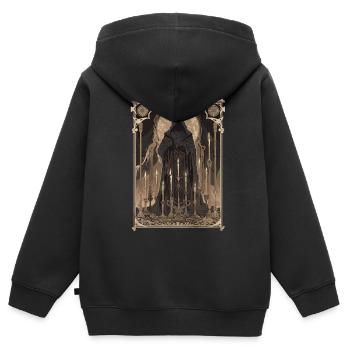 Le Tarot du Magicien - Sweat Premium à capuche zippé enfant bio - noir - Dos - AI Model Kid Male (0cm)