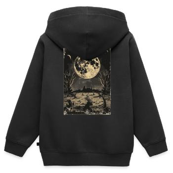 Le Tarot de la Lune - Sweat Premium à capuche zippé enfant bio - noir - Dos - AI Model Kid Male (0cm)