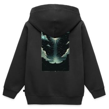 Le Tarot de l’Étoile - Sweat Premium à capuche zippé enfant bio - noir - Dos - AI Model Kid Male (0cm)