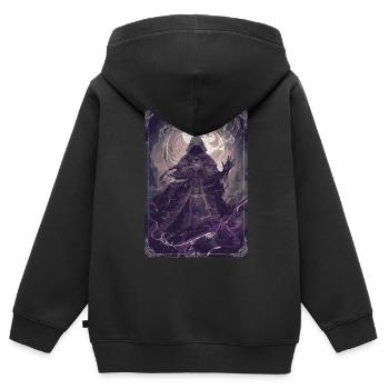 Le Tarot du Magicien - Sweat Premium à capuche zippé enfant bio - noir - Dos - AI Model Kid Male (0cm)