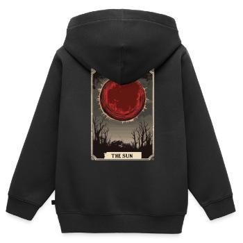 Le Tarot du Soleil - Sweat Premium à capuche zippé enfant bio - noir - Dos - AI Model Kid Male (0cm)