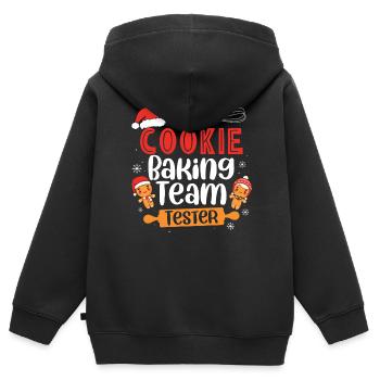 Bäcker Bäckerein Backwaren Backen Geschenk - Kinder Premium Organic Zip Hoodie - Schwarz - Hinten - AI Model Kid Male (0cm)