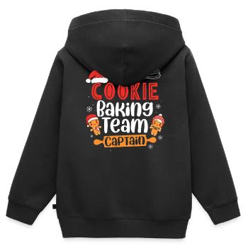 Bäcker Bäckerein Backwaren Backen Geschenk - Kinder Premium Organic Zip Hoodie - Schwarz - Hinten - AI Model Kid Male (0cm)
