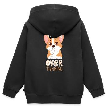 Réflexion excessive de l’équipe - Sweat Premium à capuche zippé enfant bio - noir - Dos - AI Model Kid Male (0cm)
