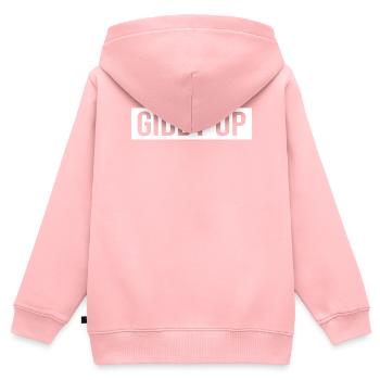 Schwindelerregender Pferderennen - Kinder Premium Organic Zip Hoodie - Rosa - Hinten - AI Model Kid Female (0cm)