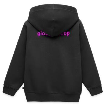Giddythefup -Pferderennen - Kinder Premium Organic Zip Hoodie - Schwarz - Hinten - AI Model Kid Male (0cm)
