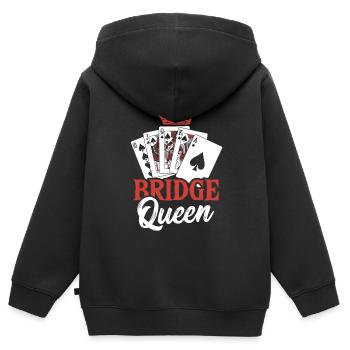 Bridge Kartenspiel Geschenk - Kinder Premium Organic Zip Hoodie - Schwarz - Hinten - AI Model Kid Male (0cm)