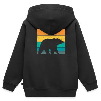 Grizzlybär Braunbär - Kinder Premium Organic Zip Hoodie - Schwarz - Hinten - AI Model Kid Male (0cm)