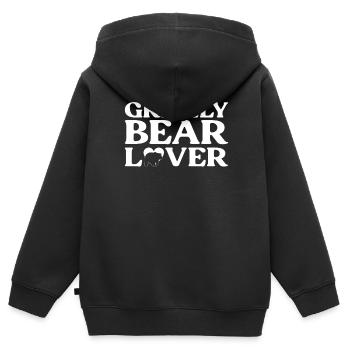 Grizzlybär Braunbär - Kinder Premium Organic Zip Hoodie - Schwarz - Hinten - AI Model Kid Male (0cm)
