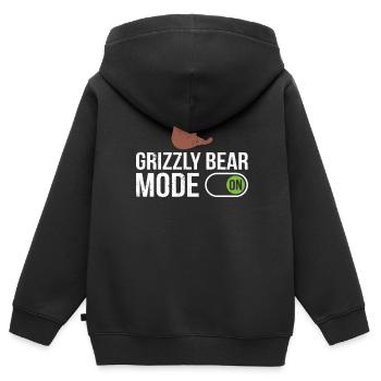 Grizzlybär Braunbär - Kinder Premium Organic Zip Hoodie - Schwarz - Hinten - AI Model Kid Male (0cm)