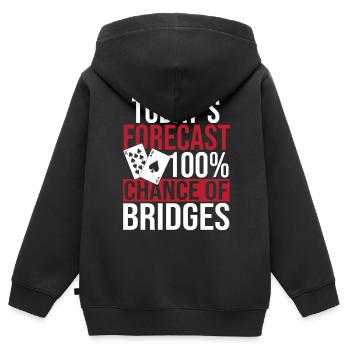 Bridge Kartenspiel Geschenk - Kinder Premium Organic Zip Hoodie - Schwarz - Hinten - AI Model Kid Male (0cm)