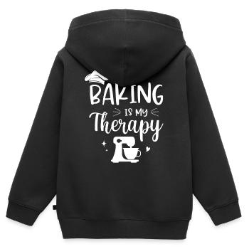 Bäcker Bäckerein Backwaren Backen Geschenk - Kinder Premium Organic Zip Hoodie - Schwarz - Hinten - AI Model Kid Male (0cm)