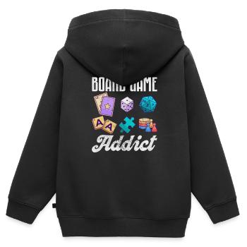 Brettspiel - Kinder Premium Organic Zip Hoodie - Schwarz - Hinten - AI Model Kid Male (0cm)