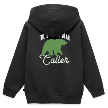 Grizzly Ours brun Ours brun - Sweat Premium à capuche zippé enfant bio - noir - Dos - AI Model Kid Male (0cm)