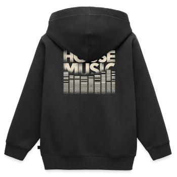 House Musik - Kinder Premium Organic Zip Hoodie - Schwarz - Hinten - AI Model Kid Male (0cm)