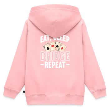Bridge - Kinder Premium Organic Zip Hoodie - Rosa - Hinten - AI Model Kid Female (0cm)