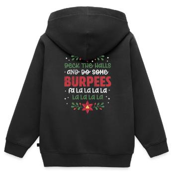 Burpees - Kinder Premium Organic Zip Hoodie - Schwarz - Hinten - AI Model Kid Male (0cm)