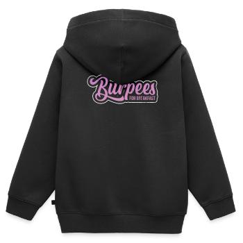 Burpees - Kinder Premium Organic Zip Hoodie - Schwarz - Hinten - AI Model Kid Male (0cm)