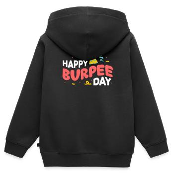 Burpees Fitness Burpee Krafttraining Geschenk - Kinder Premium Organic Zip Hoodie - Schwarz - Hinten - AI Model Kid Male (0cm)