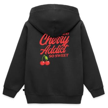 Cherry Cherry Tree Cherry Blossom Fruit Gift - Kids Premium Organic Zip-up Hoodie - black - Back - AI Model Kid Male (0cm)